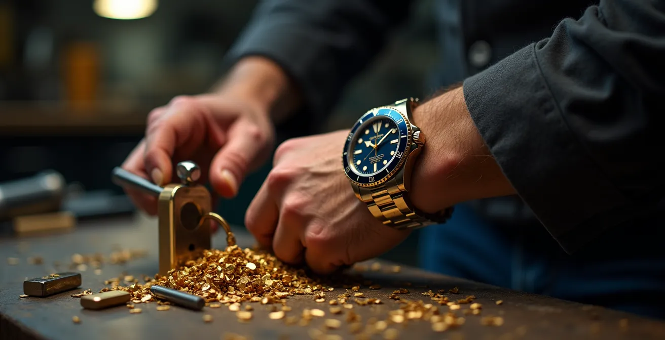 Montre professionnelle montrant le temps écoulé pendant une intervention